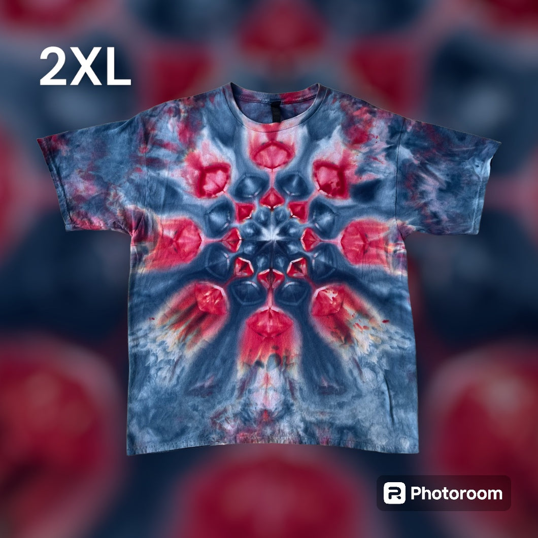 Adult 2XL Tshirt, mandala tie dye