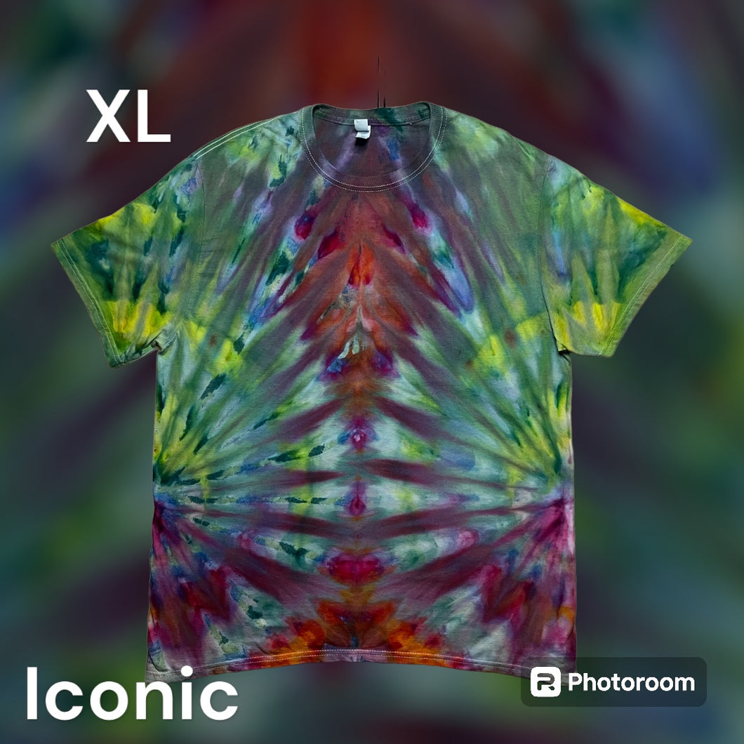 Adult XL Tshirt, sunburst tie dye