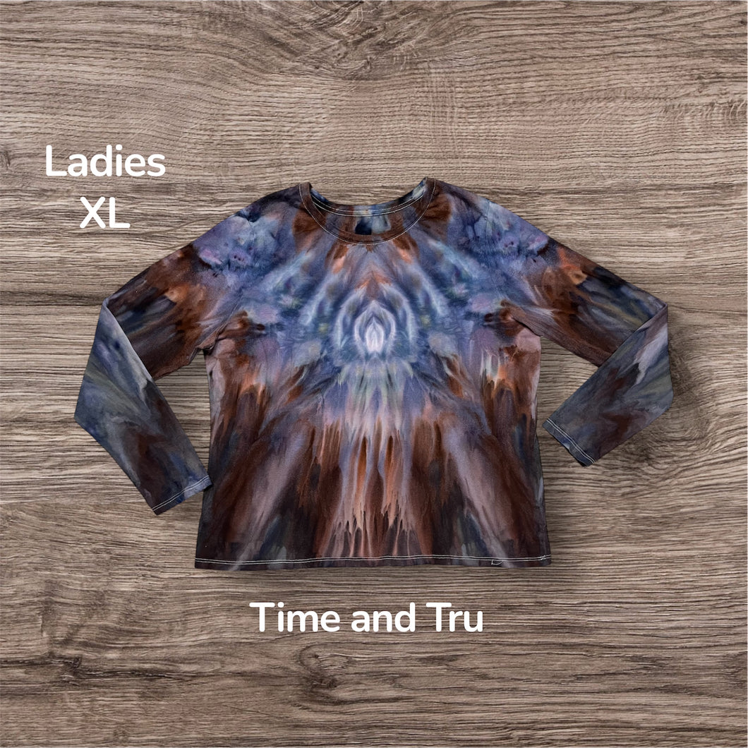 Ladies XL long sleeve, tie dye design