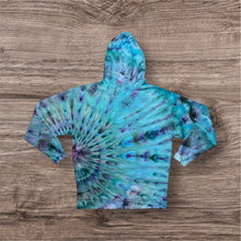 Load image into Gallery viewer, Large zipper hooded sweatshirt, sunburst tie dye
