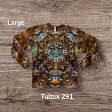 Load image into Gallery viewer, Large long sleeve Tshirt, mandala tie dye
