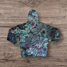 Load image into Gallery viewer, XL zipper hooded sweatshirt, geode tie dye
