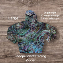 Load image into Gallery viewer, Large zipper hooded sweatshirt, geode tie dye
