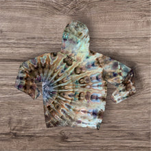 Load image into Gallery viewer, Large zipper hooded sweatshirt, sunburst tie dye
