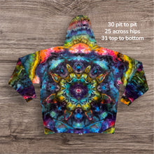 Load image into Gallery viewer, 3xl zipper hooded sweatshirt, mandala tie dye
