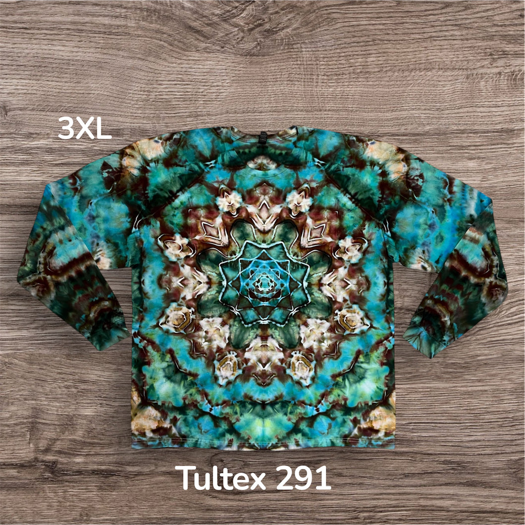 3XL long sleeve Tshirt, mandala tie dye