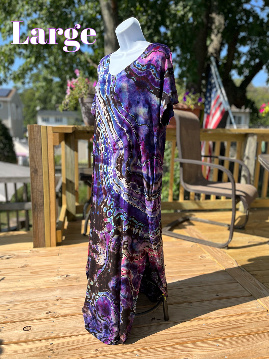 Ladies Medium dress, reverse geode tie dye