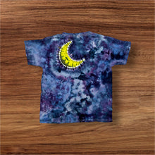 Load image into Gallery viewer, Kids medium Tshirt, pumpkin and moon tie dye
