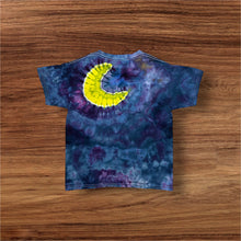 Load image into Gallery viewer, Kids Small Tshirt, pumpkin and moon tie dye
