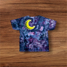 Load image into Gallery viewer, Kids Large Tshirt, pumpkin and moon tie dye
