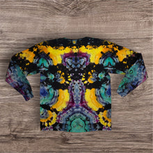 Load image into Gallery viewer, Large long sleeve Tshirt, reverse mandala tie dye
