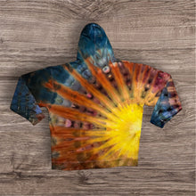 Load image into Gallery viewer, 2XL pullover hooded sweatshirt, sunburst tie dye design

