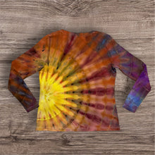 Load image into Gallery viewer, Ladies Small long sleeve, sunburst tie dye
