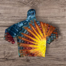 Load image into Gallery viewer, 3XL pullover hooded sweatshirt, sunburst tie dye
