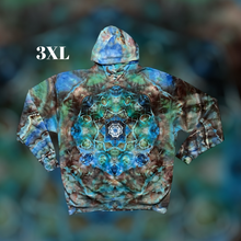 Load image into Gallery viewer, 3XL pullover hooded sweatshirt, mandala tie dye
