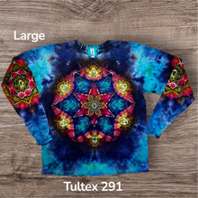 Load image into Gallery viewer, Large long sleeve Tshirt, tie dye design
