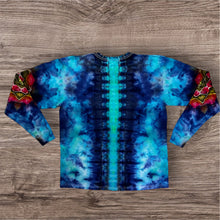 Load image into Gallery viewer, Large long sleeve Tshirt, tie dye design
