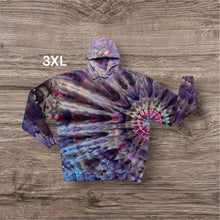 Load image into Gallery viewer, 3XL pullover hooded sweatshirt, sunburst tie dye
