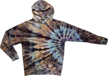 Load image into Gallery viewer, Medium pullover hooded sweatshirt, sunburst tie dye
