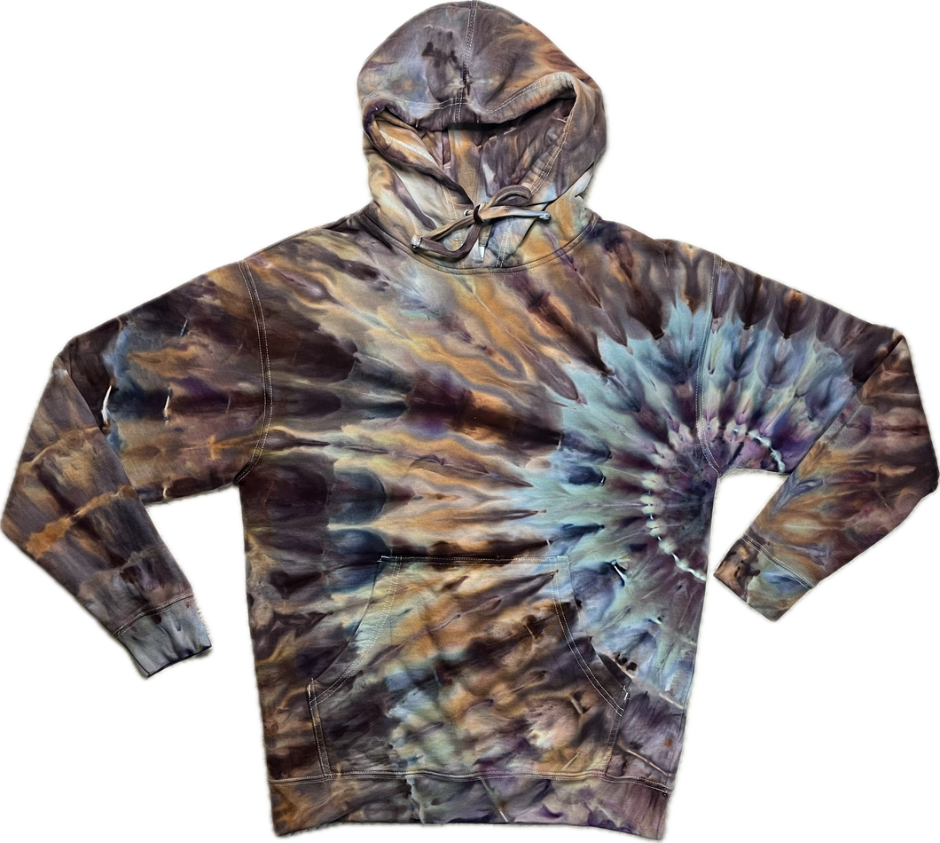 Medium pullover hooded sweatshirt, sunburst tie dye