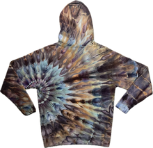 Load image into Gallery viewer, Medium pullover hooded sweatshirt, sunburst tie dye
