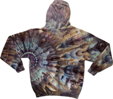 Load image into Gallery viewer, Medium zipper hooded sweatshirt, tie dye design
