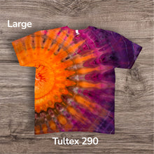 Load image into Gallery viewer, Large Tshirt, sunburst tie dye
