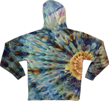 Load image into Gallery viewer, Medium zipper hooded sweatshirt, tie dye design
