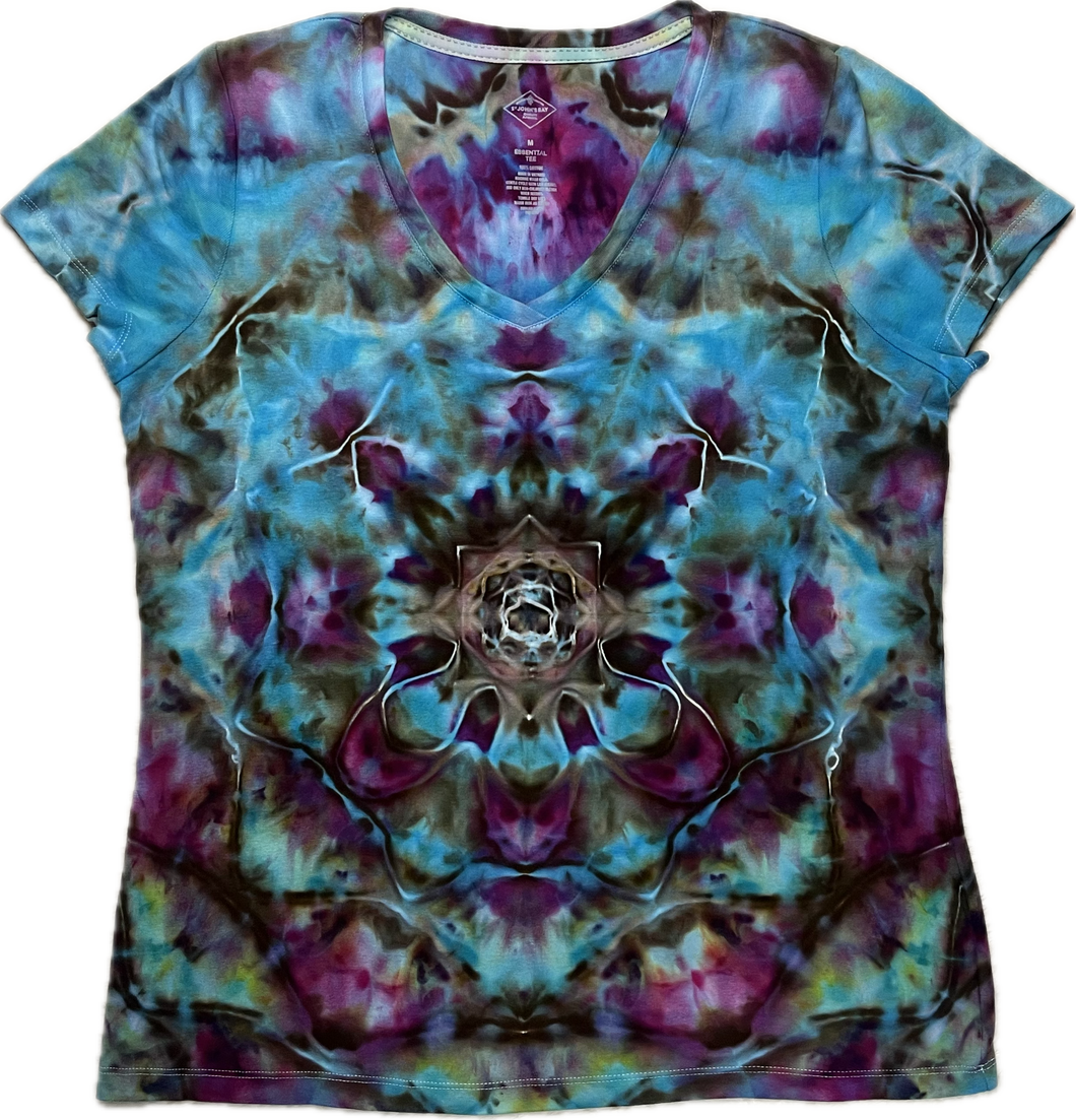 Ladies Medium Tshirt, mandala tie dye