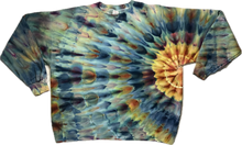 Load image into Gallery viewer, XL crew neck sweatshirt, sunburst tie dye
