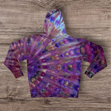 Load image into Gallery viewer, Large pullover hooded sweatshirt, sunburst tie dye
