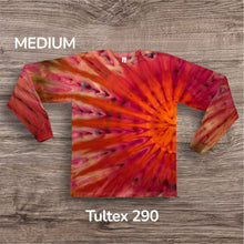 Load image into Gallery viewer, Medium long sleeve Tshirt,  sunburst tie dye
