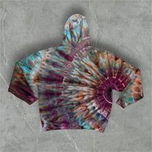 Load image into Gallery viewer, Large pullover hooded sweatshirt, sunburst tie dye

