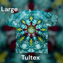 Load image into Gallery viewer, Large Tshirt, mandala tie dye design
