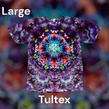 Load image into Gallery viewer, Large Tshirt, mandala tie dye design
