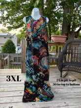 Load image into Gallery viewer, Ladies XXXL midi dress, reverse geode tie dye
