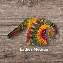 Load image into Gallery viewer, Ladies Medium long sleeve, sunburst tie dye
