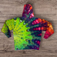 Load image into Gallery viewer, Large pullover hooded sweatshirt, sunburst tie dye
