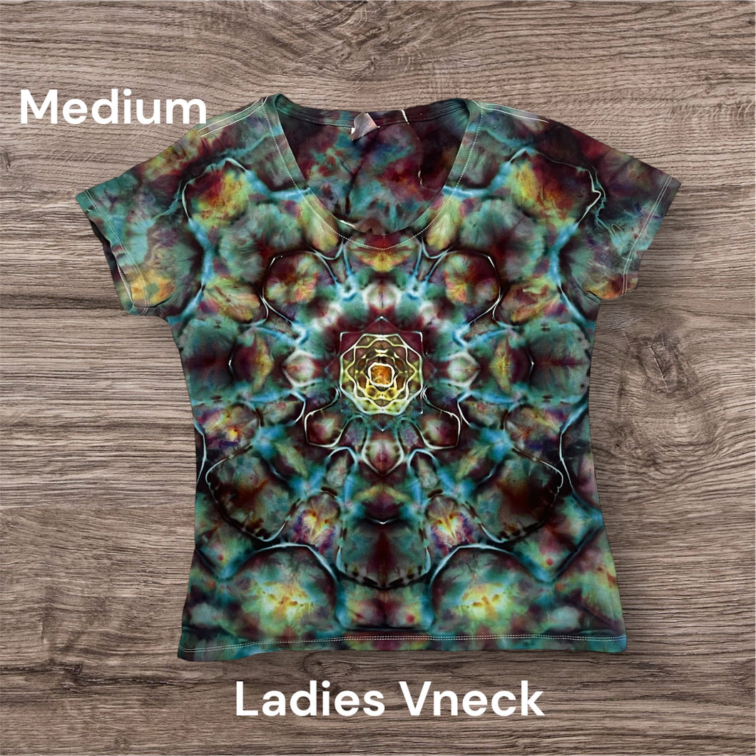 Ladies Medium Tshirt, mandala tie dye