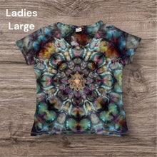 Load image into Gallery viewer, Ladies Large Tshirt, mandala tie dye design
