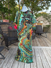 Load image into Gallery viewer, Ladies large maxi dress, reverse geode tie dye
