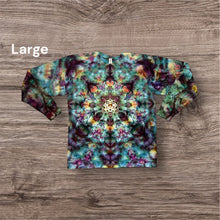 Load image into Gallery viewer, Large long sleeve Tshirt, mandala tie dye
