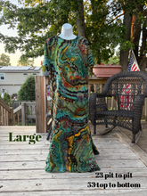 Load image into Gallery viewer, Ladies large maxi dress, reverse geode tie dye
