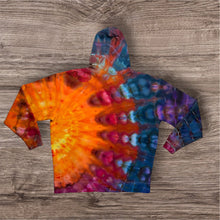 Load image into Gallery viewer, XL pullover hooded sweatshirt,  sunburst tie dye
