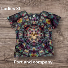 Load image into Gallery viewer, Ladies XL Tshirt, mandala tie dye
