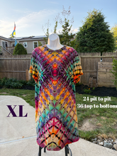Load image into Gallery viewer, Ladies XL Tshirt dress, reverse tie dye
