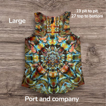 Load image into Gallery viewer, Ladies Large tank, mandala tie dye
