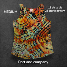 Load image into Gallery viewer, Ladies Medium tank,  reverse tie dye
