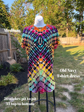 Load image into Gallery viewer, Ladies Medium tshirt dress,  reverse tie dye

