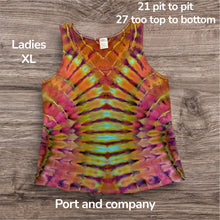 Load image into Gallery viewer, Ladies XL tank, tie dye design

